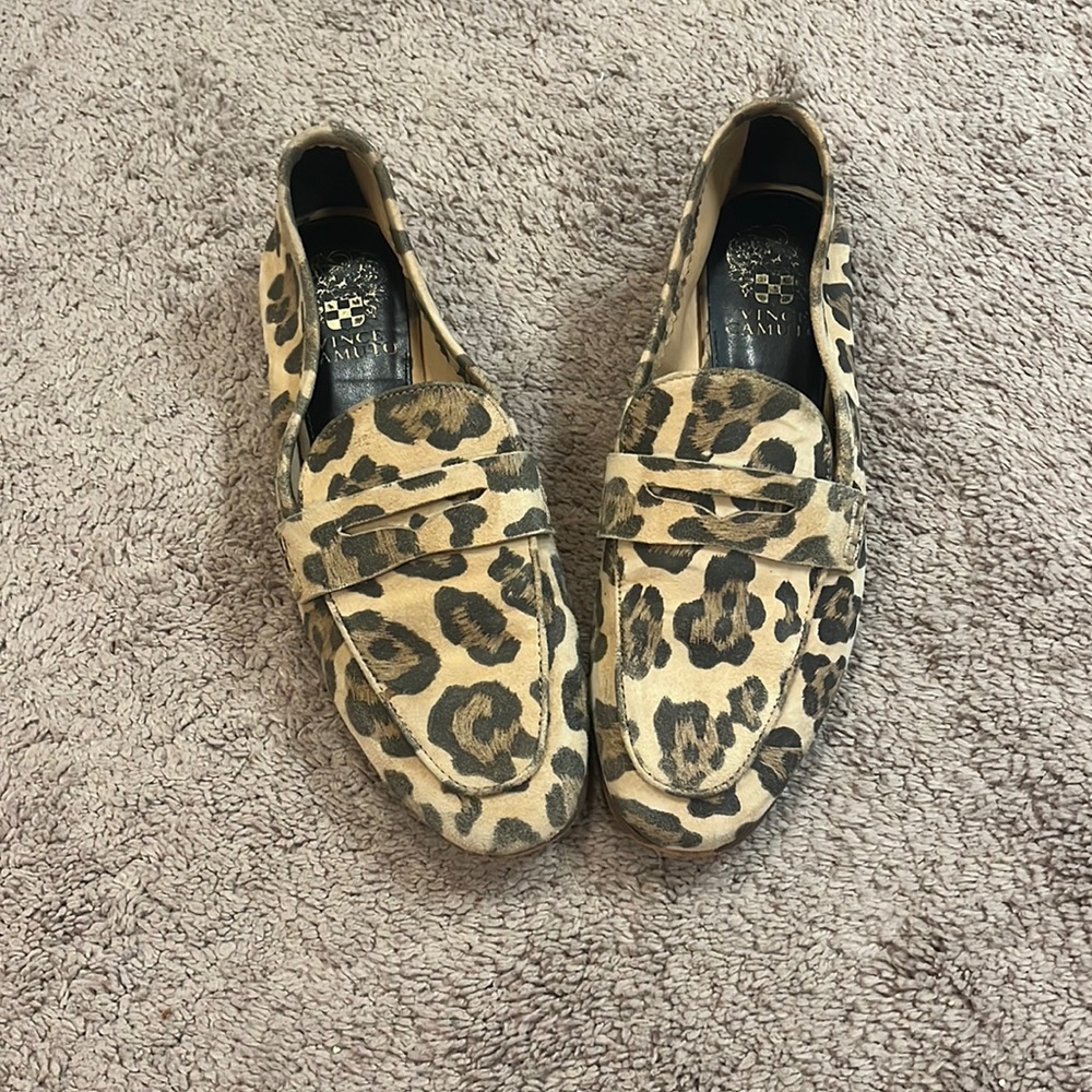 Vince Camuto leopard loafers